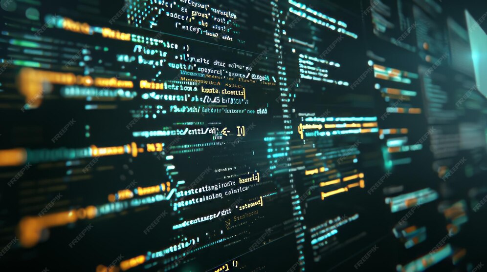 Closeup of code snippets and development tools on a computer screen ...