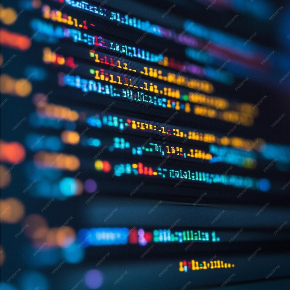 A closeup of code snippets and programming languages used in software ...