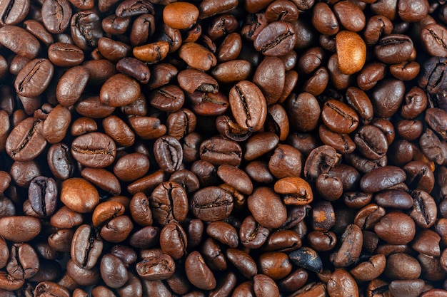 Closeup of coffee beans as a background image