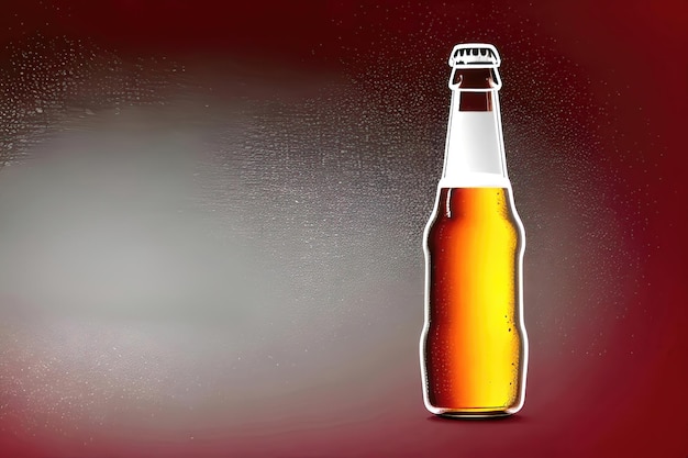 Closeup of a Cold Bottle of Lager on Dark Background
