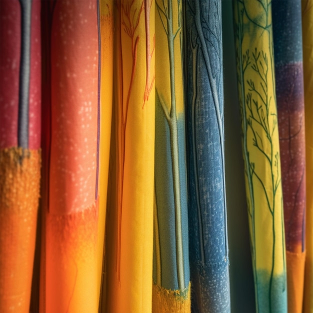 CloseUp of Colorful Curtain