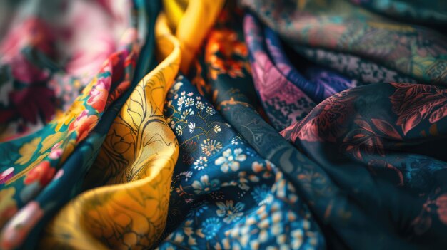 Closeup of colorful fabric