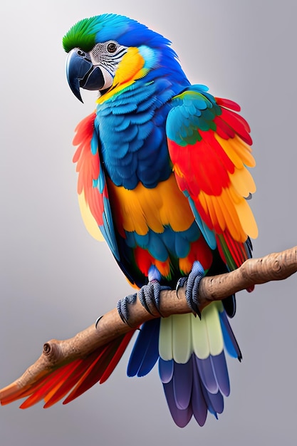 Closeup of a colorful macaw