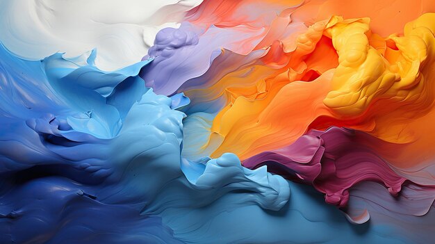 CloseUp of Colorful Paint Streak on White Background A Vibrant Burst of Creativity and Expression