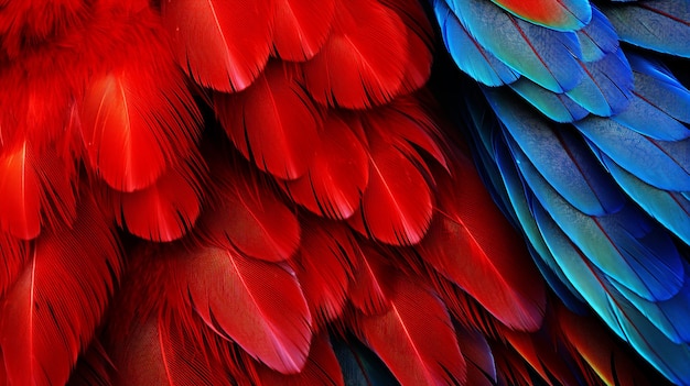 Photo closeup of colorful parrot feather