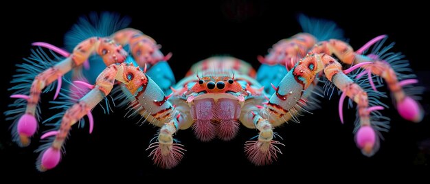 CloseUp of Colorful Seahorse on Black Background