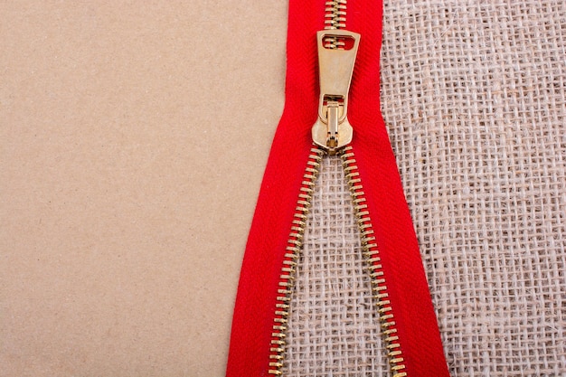 Closeup of a colorful zipper