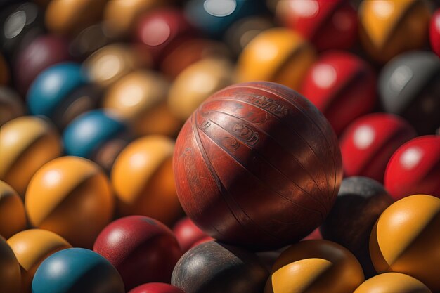 Closeup of a colourful ball ai generative