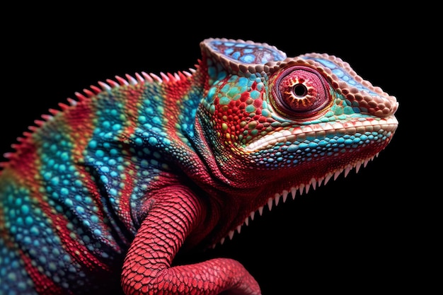 Closeup of colourful chameleon