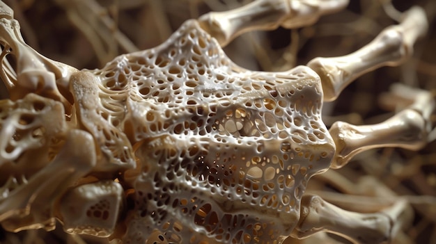 Photo a closeup of the complex web of bones in the hand capable of intricate and precise movements