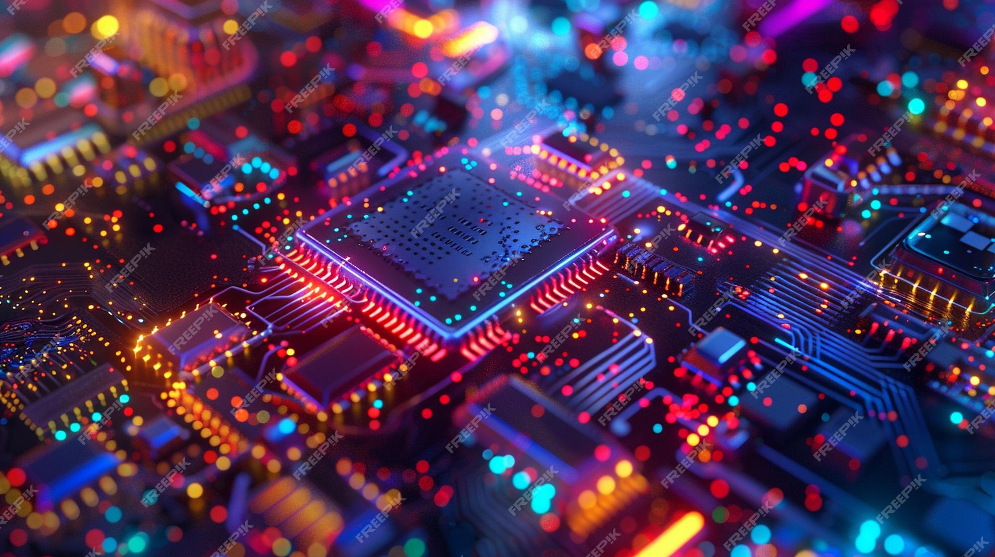 Premium Photo | CloseUp Computer Circuit Board Quantum Computing ...