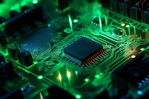 Closeup of a Computer Circuit Board