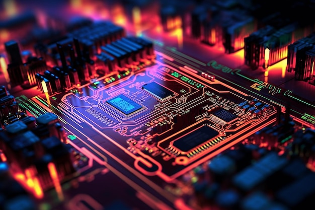 Closeup of a Computer Circuit Board