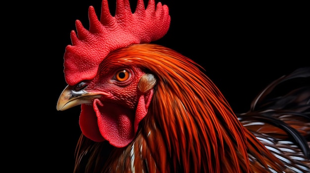 Closeup of a confident rooster