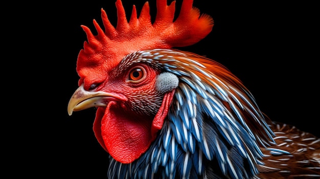 Closeup of a confident rooster