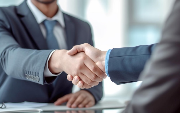 CloseUp Corporate Connection Successful Handshake in Business