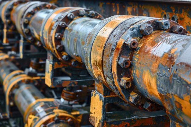 Closeup of Corroded Industrial Pipes