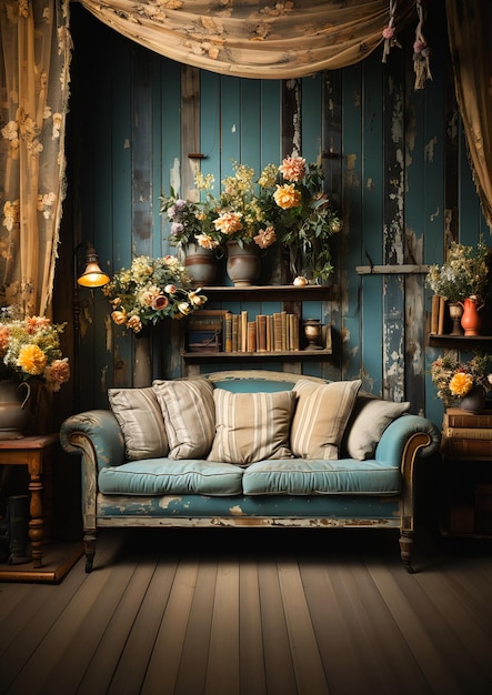 крупным планом диван номер занавес цвет богатый цветок брэм селс черный синий ветхий вид уникальный поддон
