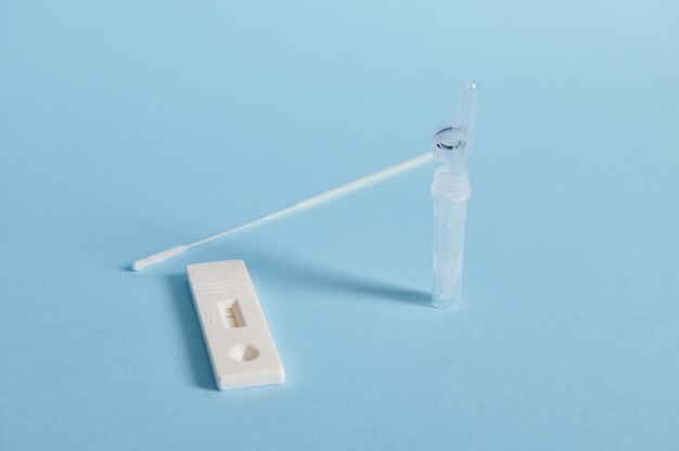 Closeup of a covid-19 rapid antigen test isolated