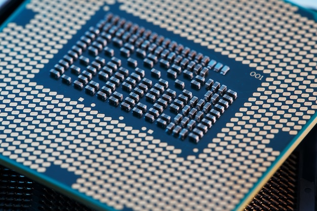 Closeup of CPU Chip Processor