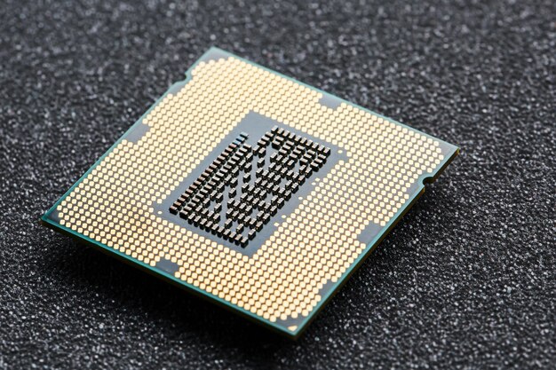 Foto primo piano di cpu chip processor