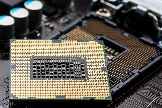 Closeup of CPU Chip Processor