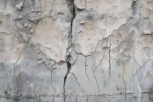 Closeup of cracked concrete and damaged structure created with generative ai