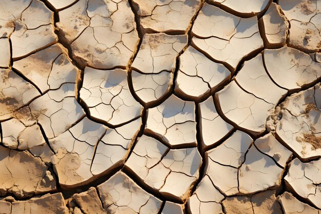 Photo closeup of cracked desert soil