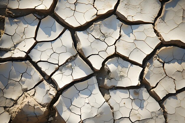 Photo closeup of cracked desert soil