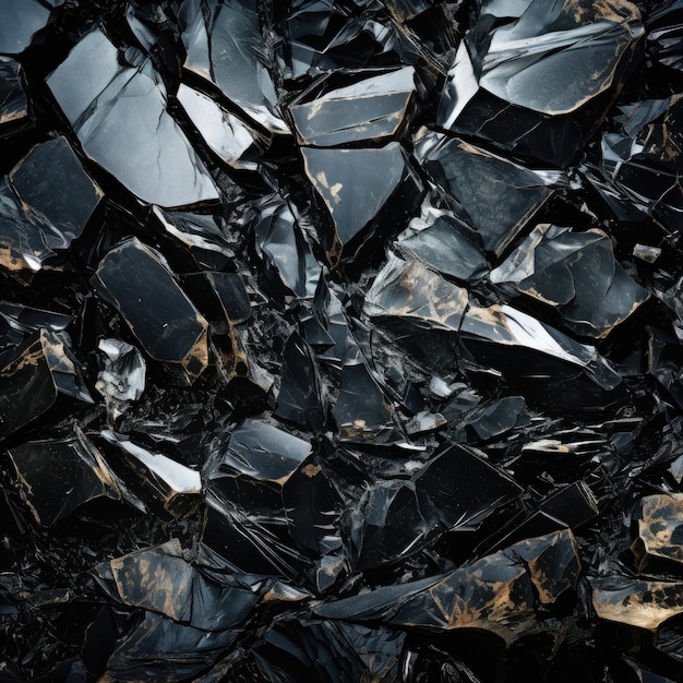 Closeup of Cracked Obsidian