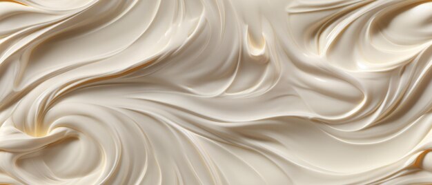 Closeup of a creamy white dessert swirl