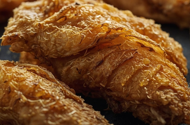 CloseUp of Crispy Chicken Skin