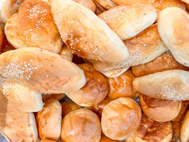 Closeup and crop fresh hot dog sandwich buns