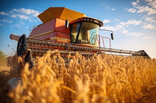 Foto raccoglitore di colture da vicino industria alimentare