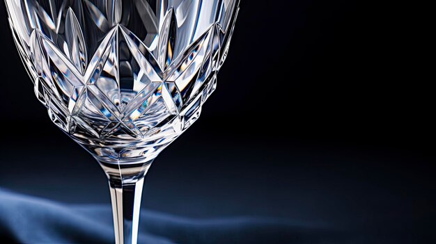 Closeup of a crystal wine glass rim ai generated