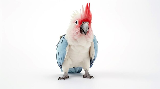 Photo closeup of a cute tame cockatoo parrot