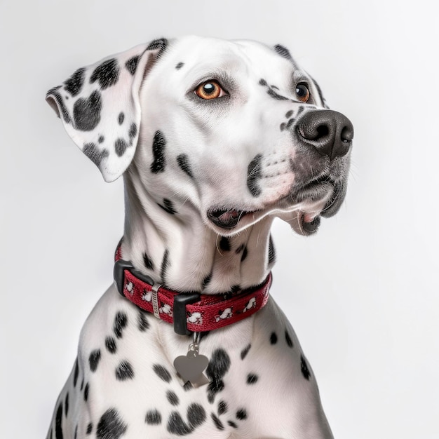 A closeup of a Dalmatian dog