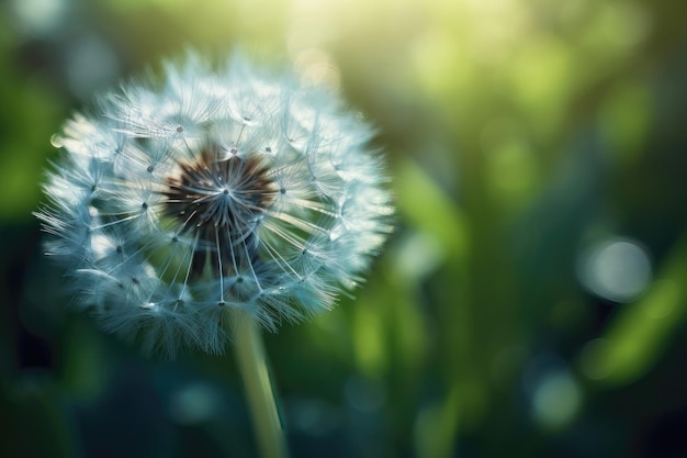 Closeup of dandelion on natural background AI generated