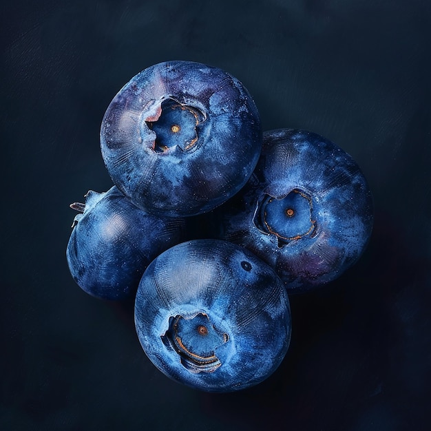 CloseUp Dark Blue Ripe Blueberry