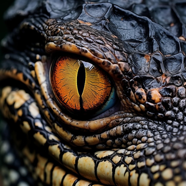 Closeup Of A Dark Gold Crocodile Eye A Captivating Shot By Raphael Lacoste
