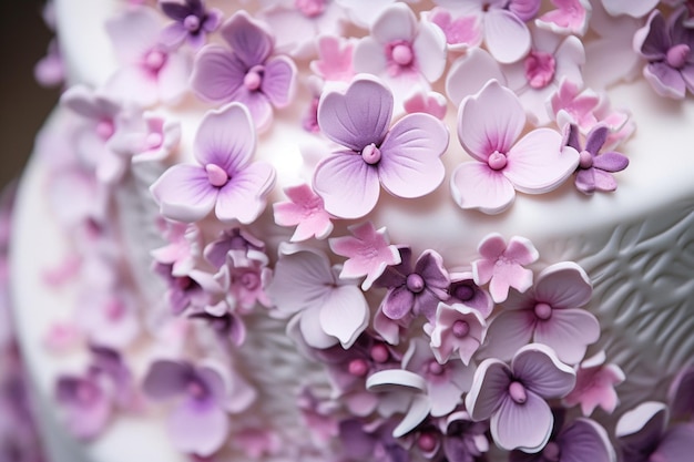 Близкий взгляд на декоративную цветочную деталь на свадебных аксессуарах