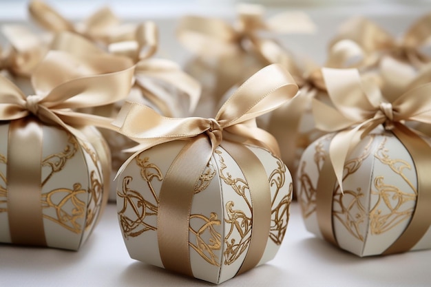 Closeup of a decorative floral detail on the wedding accessories