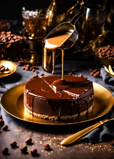 美味しいチョコレートカップケーキのクローズアップ