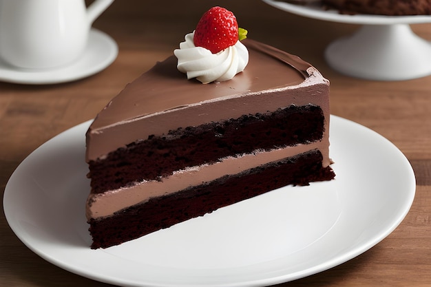 Близкий взгляд на вкусный шоколадный торт