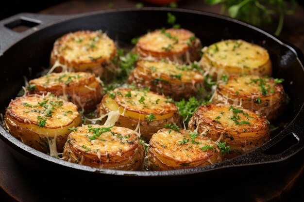 CloseUp of Deliciously Seasoned Roasted Garlic Parmesan Potatoes