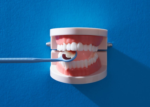 Photo closeup of dental equipment dental hygiene concept