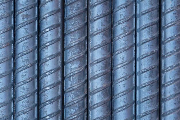 Closeup detail of steel rods surface background and texture