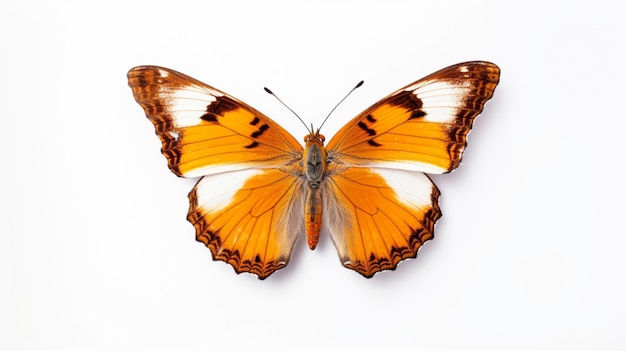 写真 ホワイトに隔離された蝶のクローズアップの詳細な写真generative ai