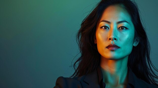 A closeup of a Determined Businesswoman of Asian Descent