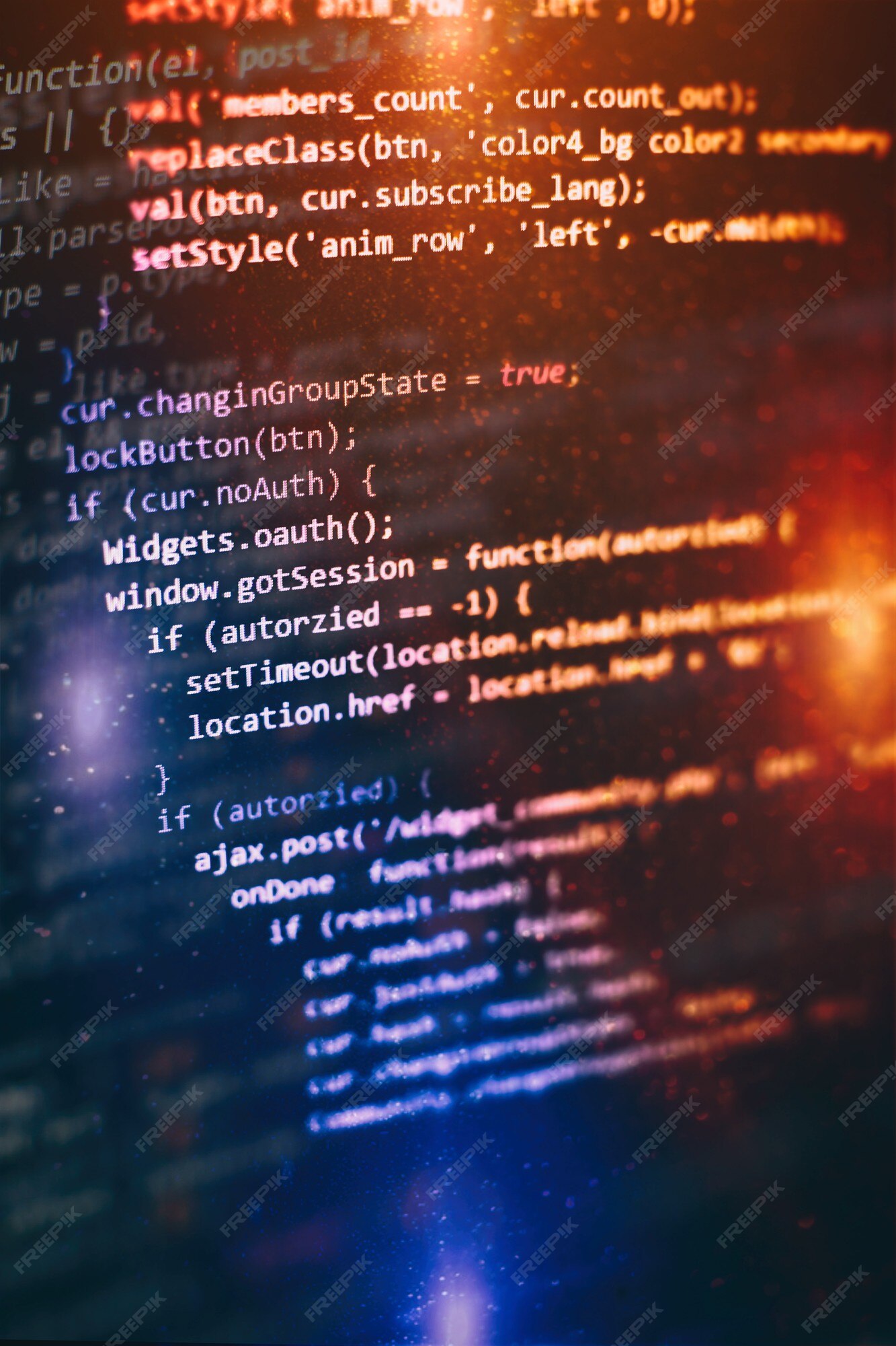 Premium Photo | Closeup developing programming and coding technologies ...